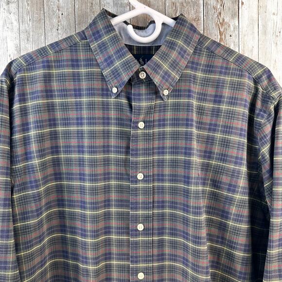 Ralph Lauren Classic Fit Shirt Mens L Green Plaid Button Down Long Sleeve Preppy - Picture 3 of 8